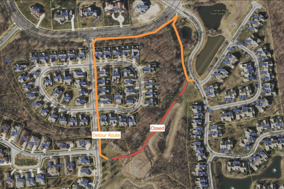 Tartan West Open Space Shared Use Path Closed for Construction